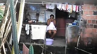 A black girl did not know about a hidden phone camera