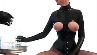 Lesbians wearing latex clothing were very excited and in need of intense intimacy