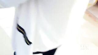 Girl sucks dick of a guy who is driving the car in POV style
