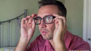 The guy tore off red underwear from a girl and fucked her