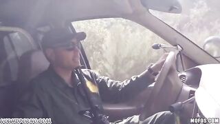 A soldier gets fucked by a mature woman in the pickup