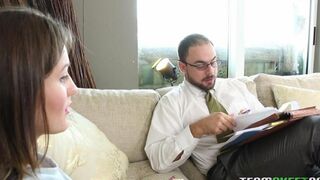A stepdaughter seduced her stepfather and got fucked hard
