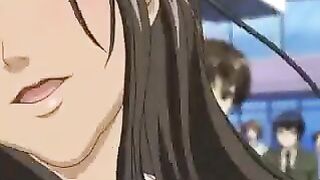 Hentai girl practices yoga and asks for a spank