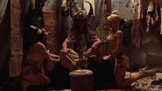 Heroes of fairy tales fucked with red-skinned beauties