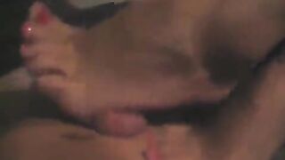 You can see a guy masturbating his dick with his hand in this video