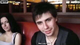 A group of Russian pickup guys fucked a girl in the cafe toilet