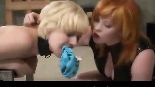 Lesbian beauties in BDSM bondage and domination