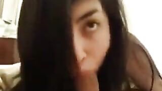 The baby learned to suck cock and became a real professional
