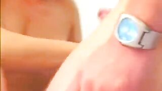 Blonde Russian beauty gets her pussy railed and takes a cumshot