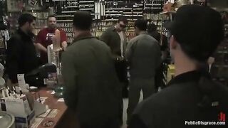 A naughty girl is being roughly fucked right in the store
