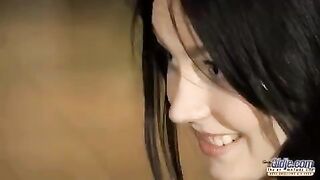 A young girl has fun with an older man who is much older