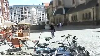 I showed my pussy to all the passers-by on the street
