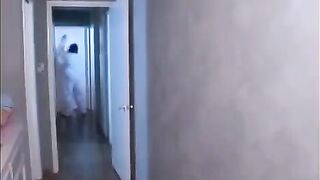 The cute Asian was fucked by a monster in the mouth