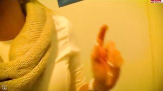 Girl sucks a cock of a stranger in the toilet, it was a new experience for her