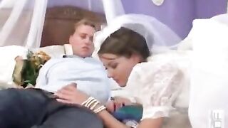 Group sex with stunning bride in sexy dress