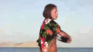 A member shows a girl the secrets of nudity