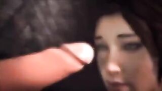 Lara Croft in trouble, needing strong sex with rough passion