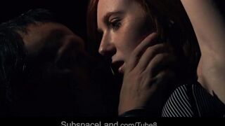 Dark room sex with a hot teen redhead