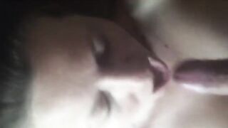 A warm welcome and a blowjob to suck your cock at home
