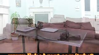 An attractive girl works as a porn star, casting couch scene