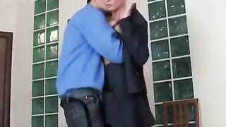 A hot woman fucks her boss in stockings and pantyhose, proving her lust