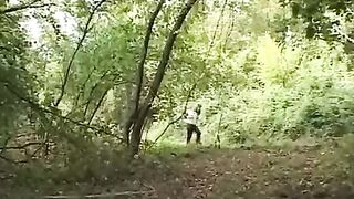 A girl was fucked by a crazy guy in the forest because of her naive behavior