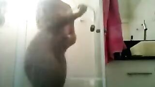 It was hard to frame the huge ass in the shower