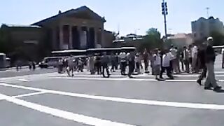 A girl is fucking in public place with a guy she is dating