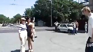 A girl is fucking in public place with a guy she is dating