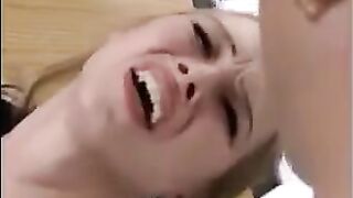 Fragile blonde beauty gets her holes stuffed by fisting and cumshots in an intense group scene