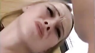Fragile blonde beauty gets her holes stuffed by fisting and cumshots in an intense group scene