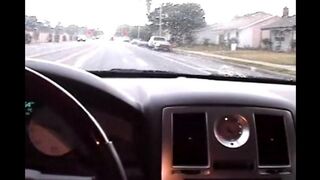 Nikki makes a blowjob right in the car, it is very daring!
