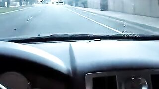 Nikki makes a blowjob right in the car, it is very daring!
