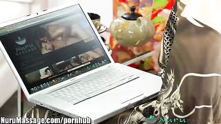 A masseur gave his client a portion of “Oil Tit Massage”