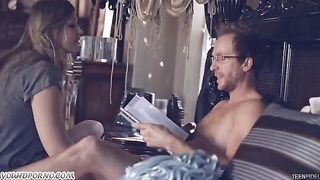 Vulgar dad fucks his daughter in the kinkiest way ever
