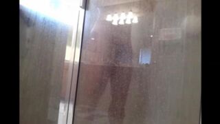 The guy washed his body in the shower and was filmed
