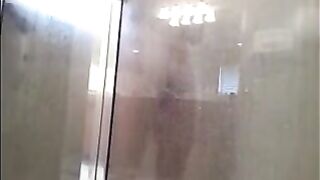 The guy washed his body in the shower and was filmed