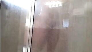 The guy washed his body in the shower and was filmed