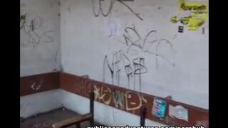 A girl is not embarrassed to do a blowjob in public place