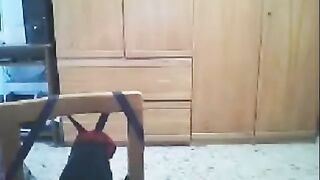 A hot webcam show with a busty brunette, getting intimate on cam