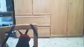A hot webcam show with a busty brunette, getting intimate on cam
