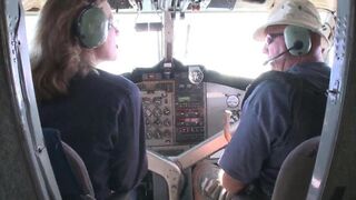 Hot stewardess with big boobs fucks a guy’s huge dick
