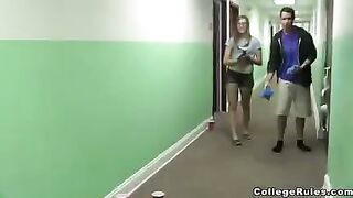 A group of young people got into a private room and began to engage in passionate activities