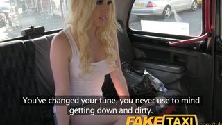 A blonde pays for the trip in a special way