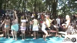 Fun in the forest with a young girl