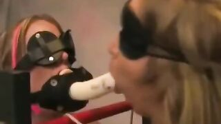 Lesbian bondage with playful and tough entertainment