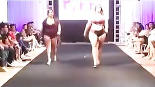 Fatty bitches in swimming suits running in front of the camera