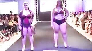 Fatty bitches in swimming suits running in front of the camera