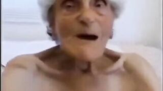 The man fucked his grandma and finished on the video