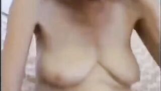 The man fucked his grandma and finished on the video